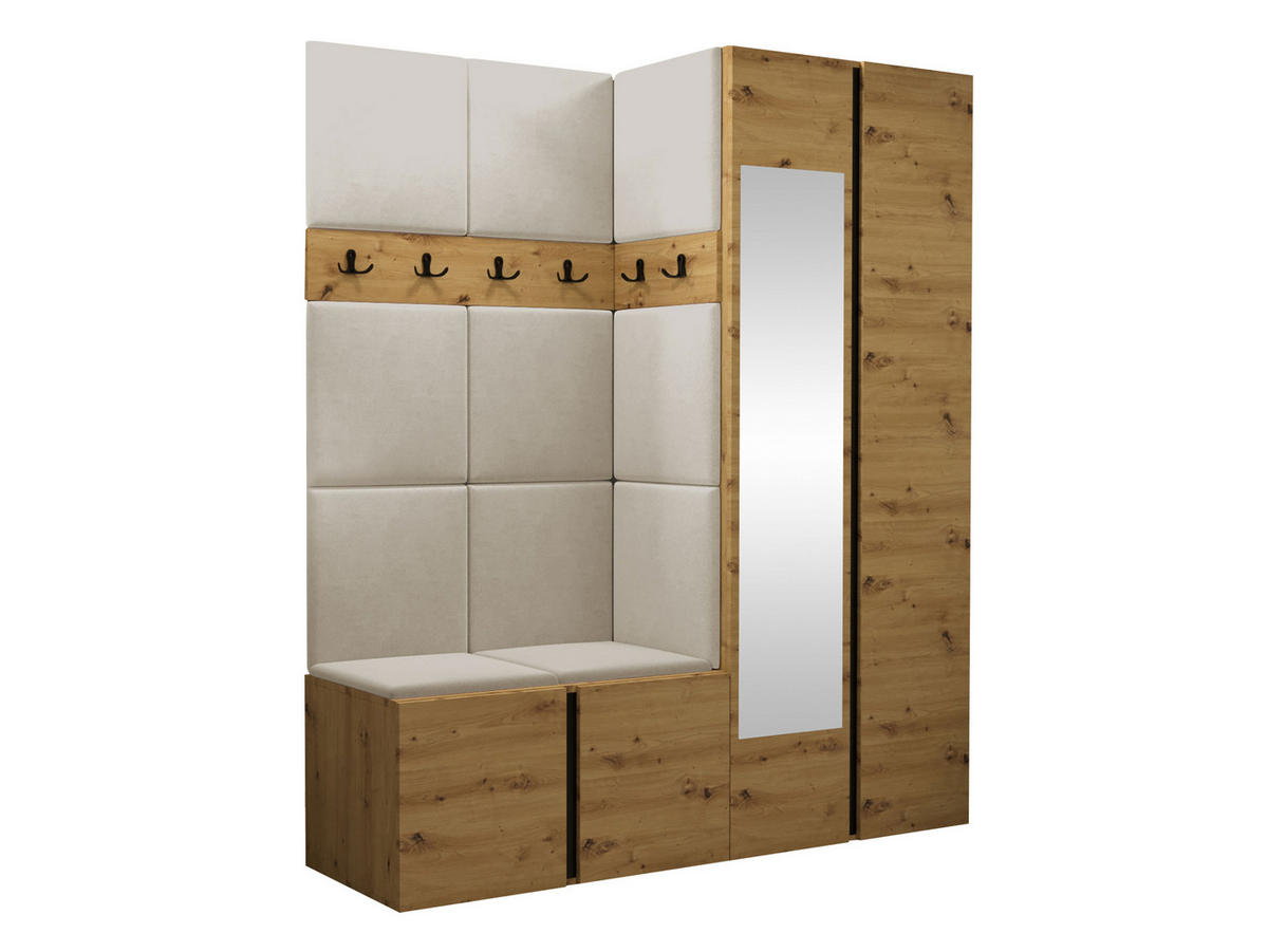 GARDEROBEN-SET Orion XII - Beige/Eiche Artisan, Holzwerkstoff/Kunststoff (158/186/46cm) - MIRJAN24