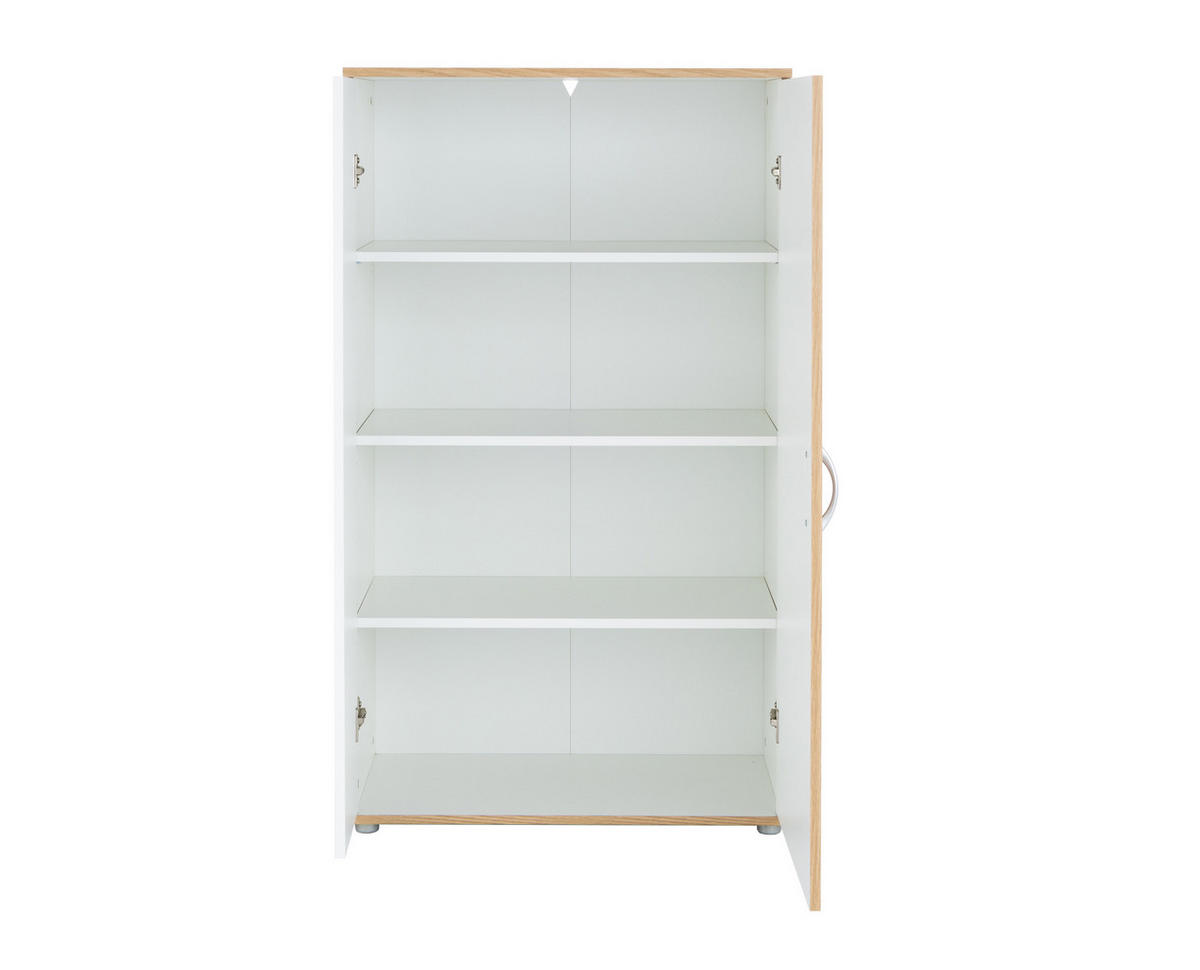 MEHRZWECKSCHRANK 70/121/35 cm Weiß Artisan Oak - Silberfarben/Eiche Artisan, Holzwerkstoff/Kunststoff (70/121/35cm) - arthur berndt