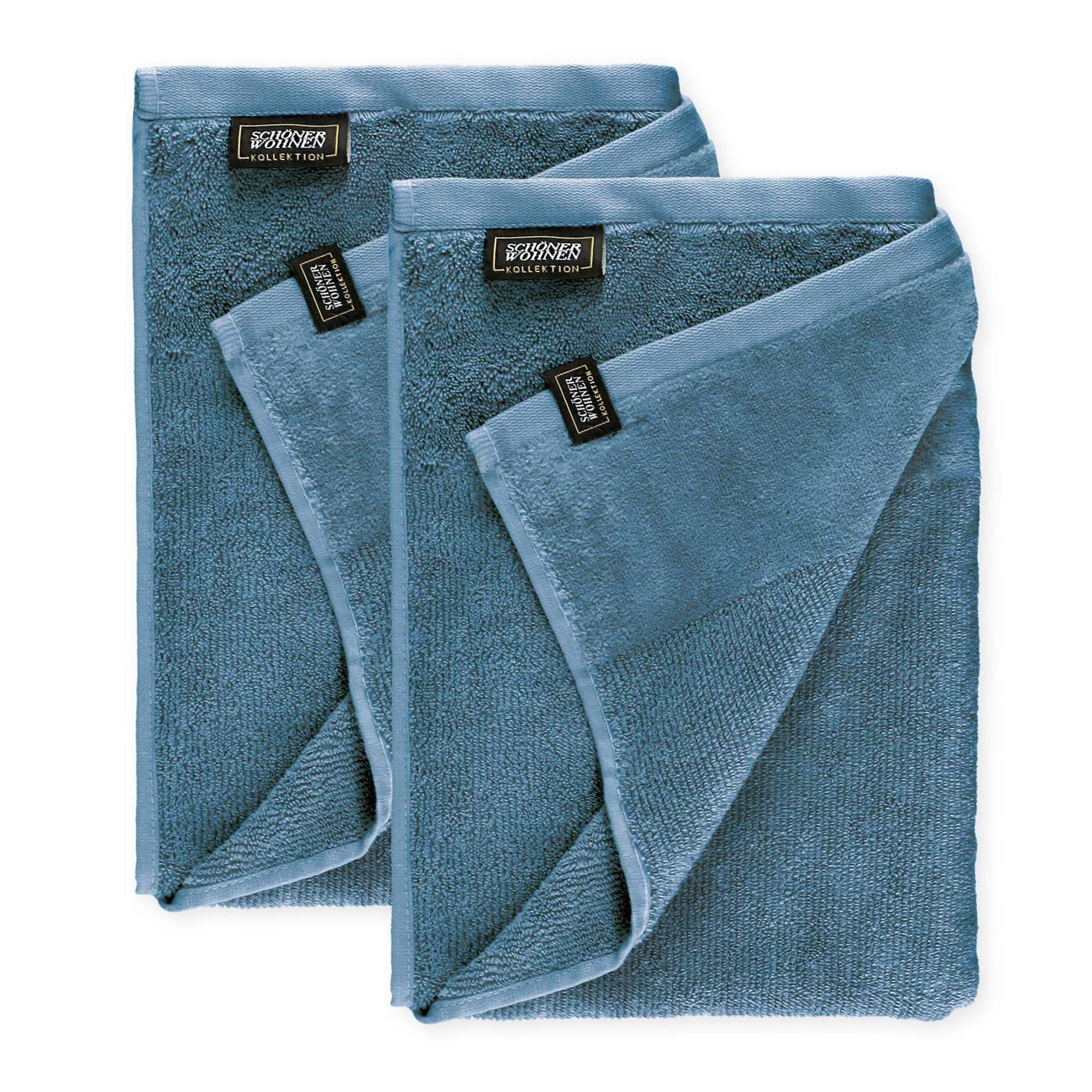 DUSCHTUCH AUS 100 % BAUMWOLLE SENSE 2ER SET - Blau, Textil (70/140cm) - Schöner Wohnen
