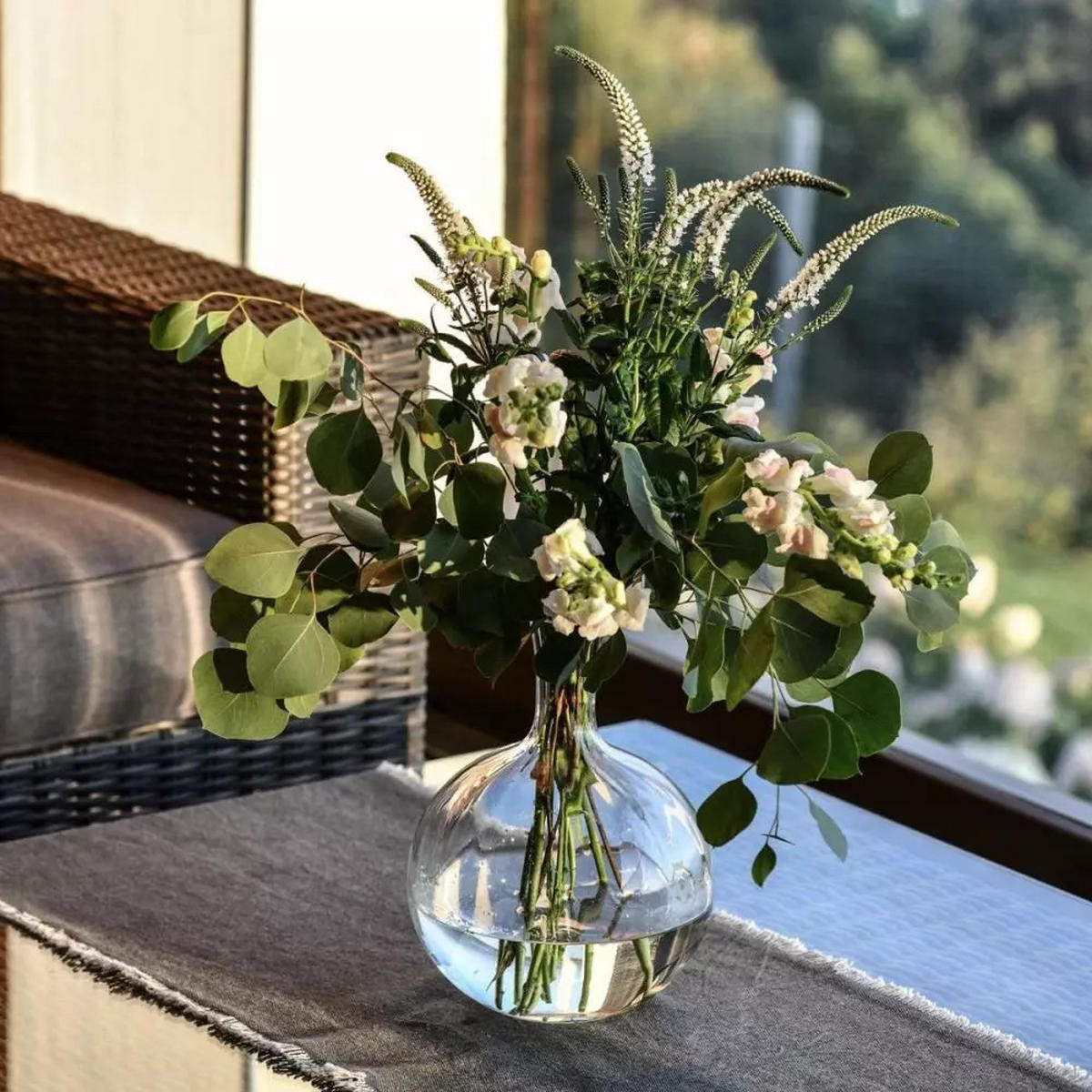 BLUMENVASE, 26 26 CM HOCH, HANDGEMACHT - Transparent, Glas (19.5/26cm) - Krosno Glass