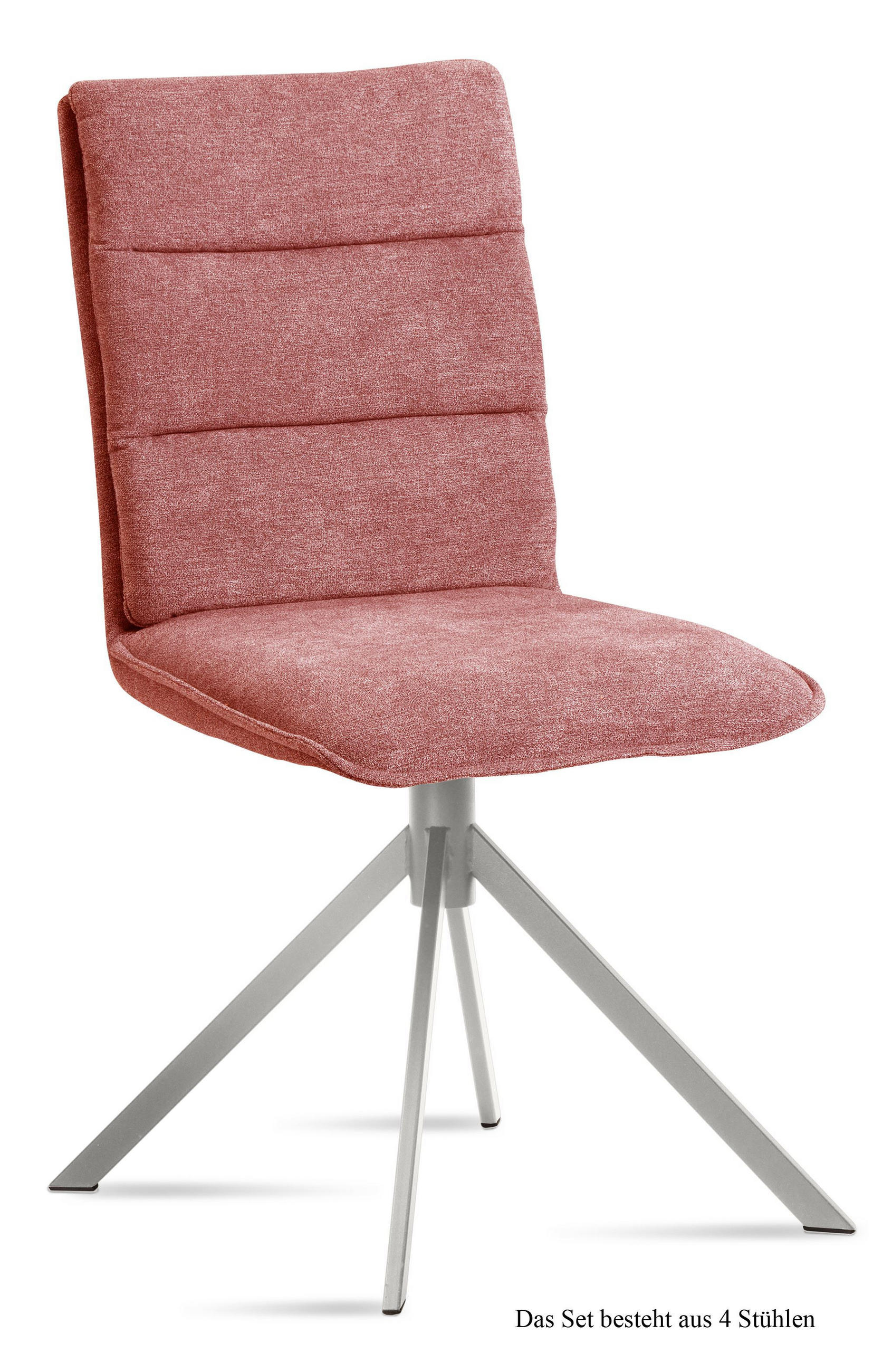 ESSZIMMERSTUHL (4er-Set) Dorota 47x92x60 Edelstahl/Rosewood - Edelstahlfarben/Dunkelrosa, Kunststoff (60/92/47cm) - 58aufmkessel