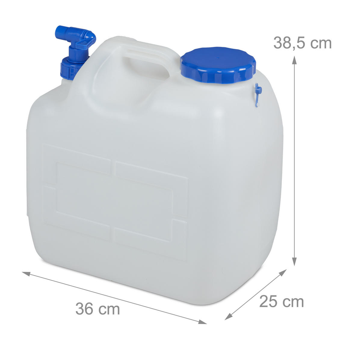 WASSERKANISTER - Weiß, Kunststoff (25/36/38.5cm) - Relaxdays