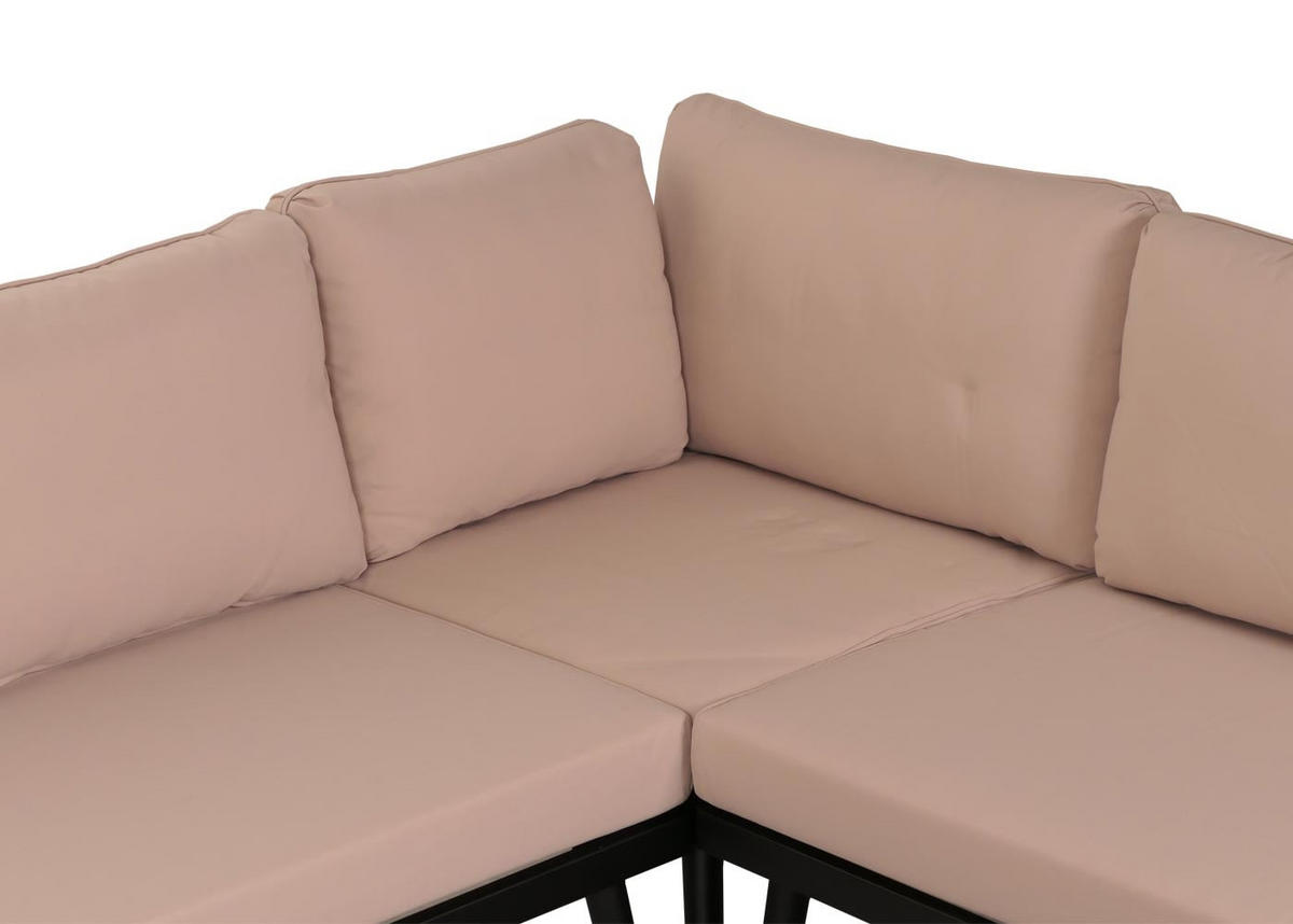 LOUNGE-SET Gartengarnitur Hellbraun Kissen Beige - Braun, Metall - PROREGAL