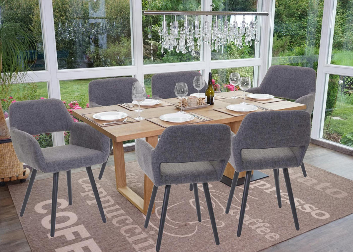 ESSZIMMERSTUHL Grau 6er-Set - Grau, Holz (56/78/57cm) - MCW