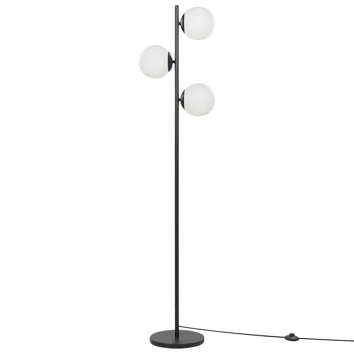 STEHLAMPE Schwarz 153 cm Wadi - Schwarz, Metall (35/35/153cm) - Beliani