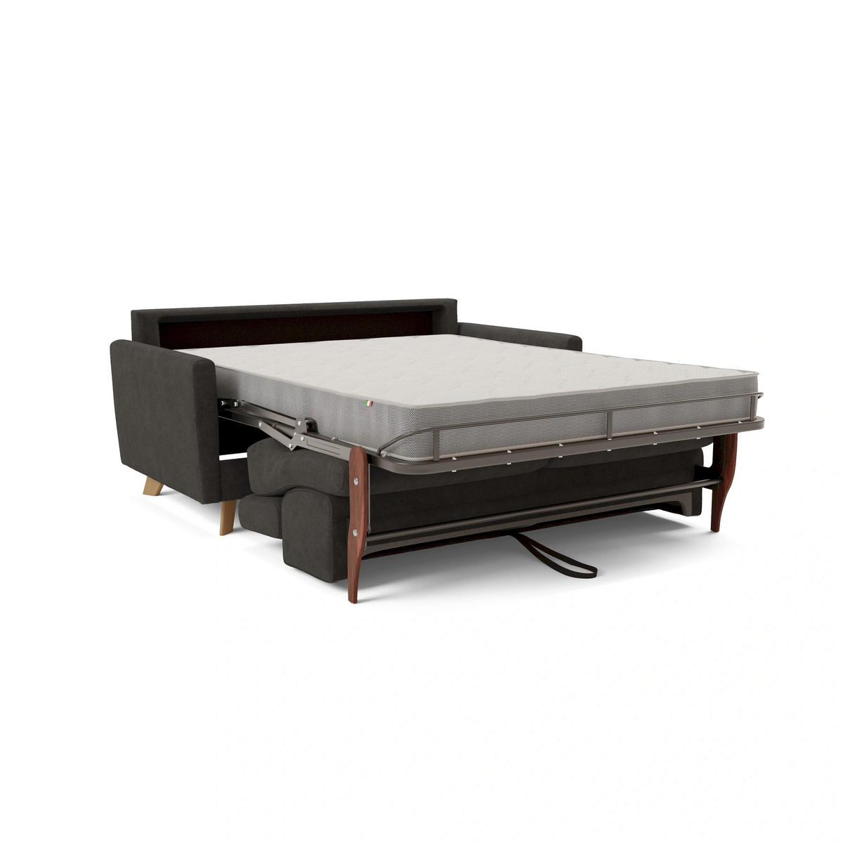 SCHLAFSOFA Francy - Anthrazit, Metall (200/92/97cm) - Divani.store