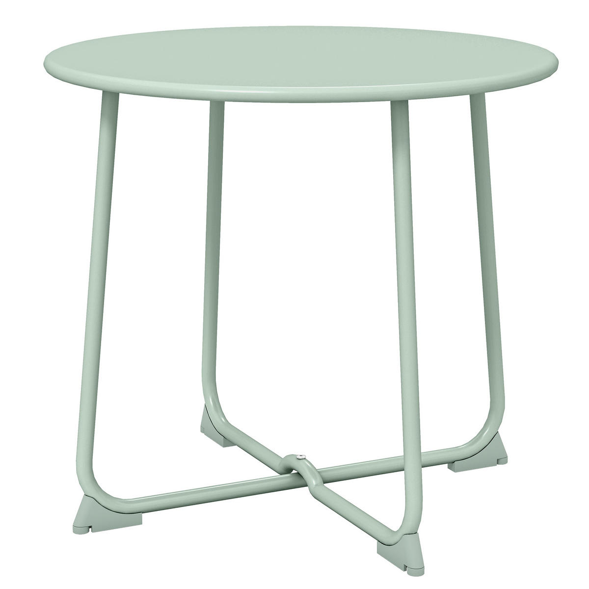 GARTENBEISTELLTISCH DE-14216 X-fuß, rund Dunkelgrün - Dunkelgrün, Metall (50/50/45.5cm) - ComfortXL