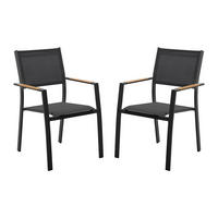 GARTENSTUHL - 57cm x 60cm - Textilene - anthrazitgrau - MACILA - Anthrazit, Metall (57/89/60cm) - Vente-Unique