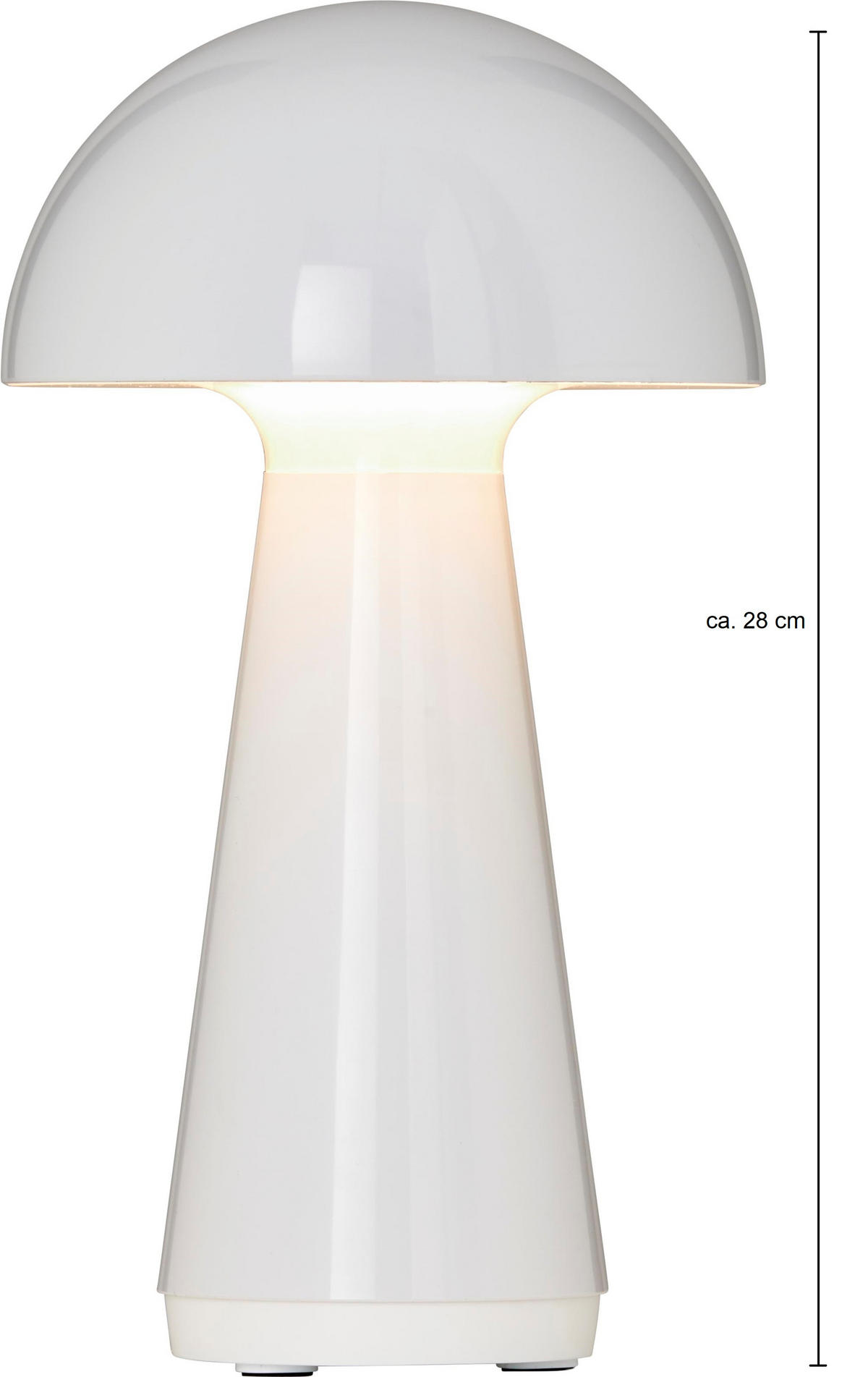 LED-AKKU-TISCHLEUCHTE - dimmbar mit Touch-Sensor für Innen und Außen - Weiß, Kunststoff (16/16/28.5cm) - Northpoint