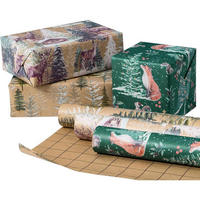 GESCHENKPAPIER 3er Set Kraftpapier Weihnachten Fuchs Rentier Baum 43,2 cm x 3 m - Multicolor, Papier (4/44/10cm)