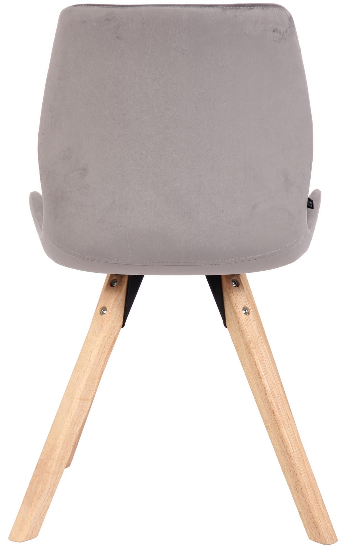 STUHL 4er Set Samt grau - Eukalyptusholzfarben/Grau, Holz/Textil (49/87.5/58cm) - CLP