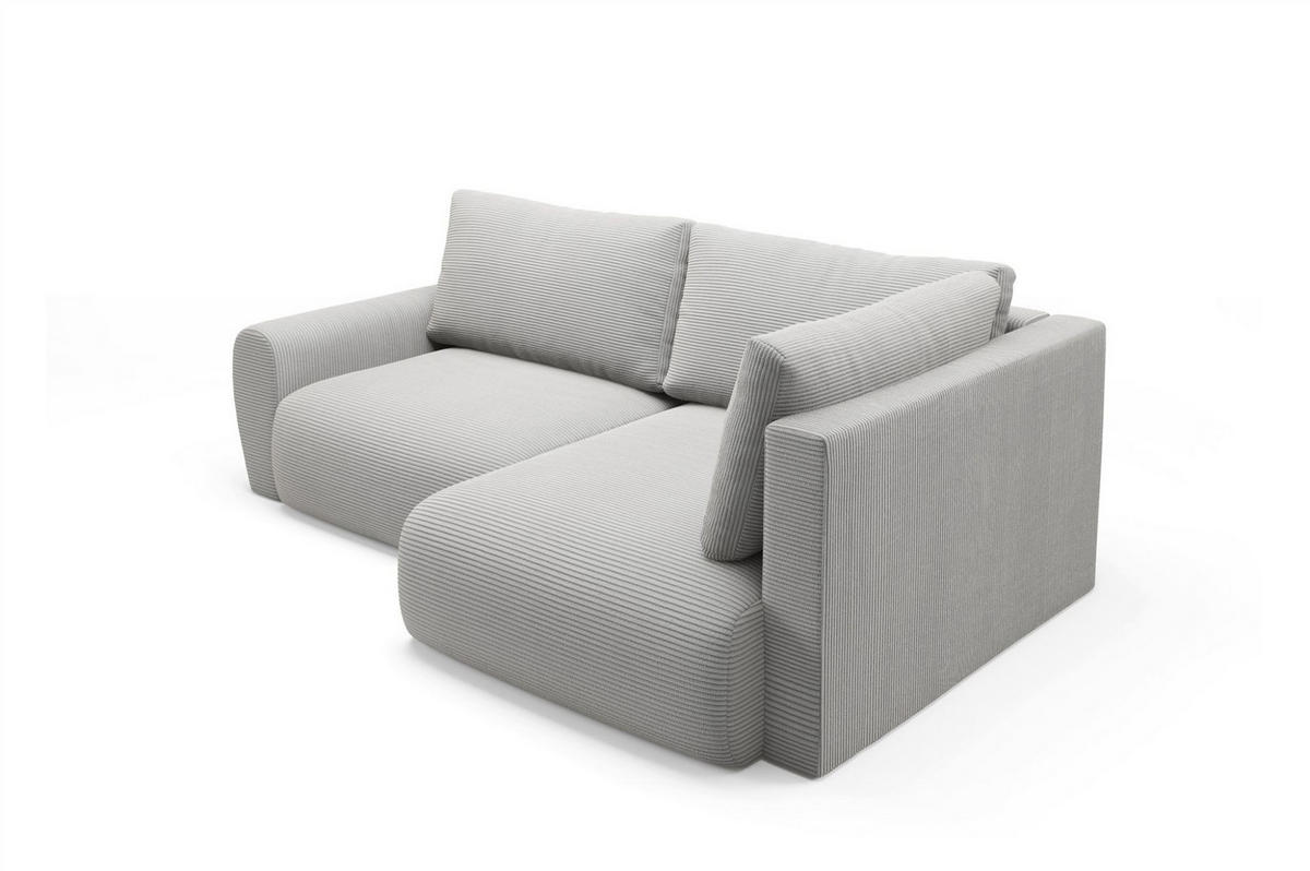 ECKSOFA Galan Mini Mit Schlaffunktion - Weiß, Holzwerkstoff/Textil (153/241cm) - Fun Möbel