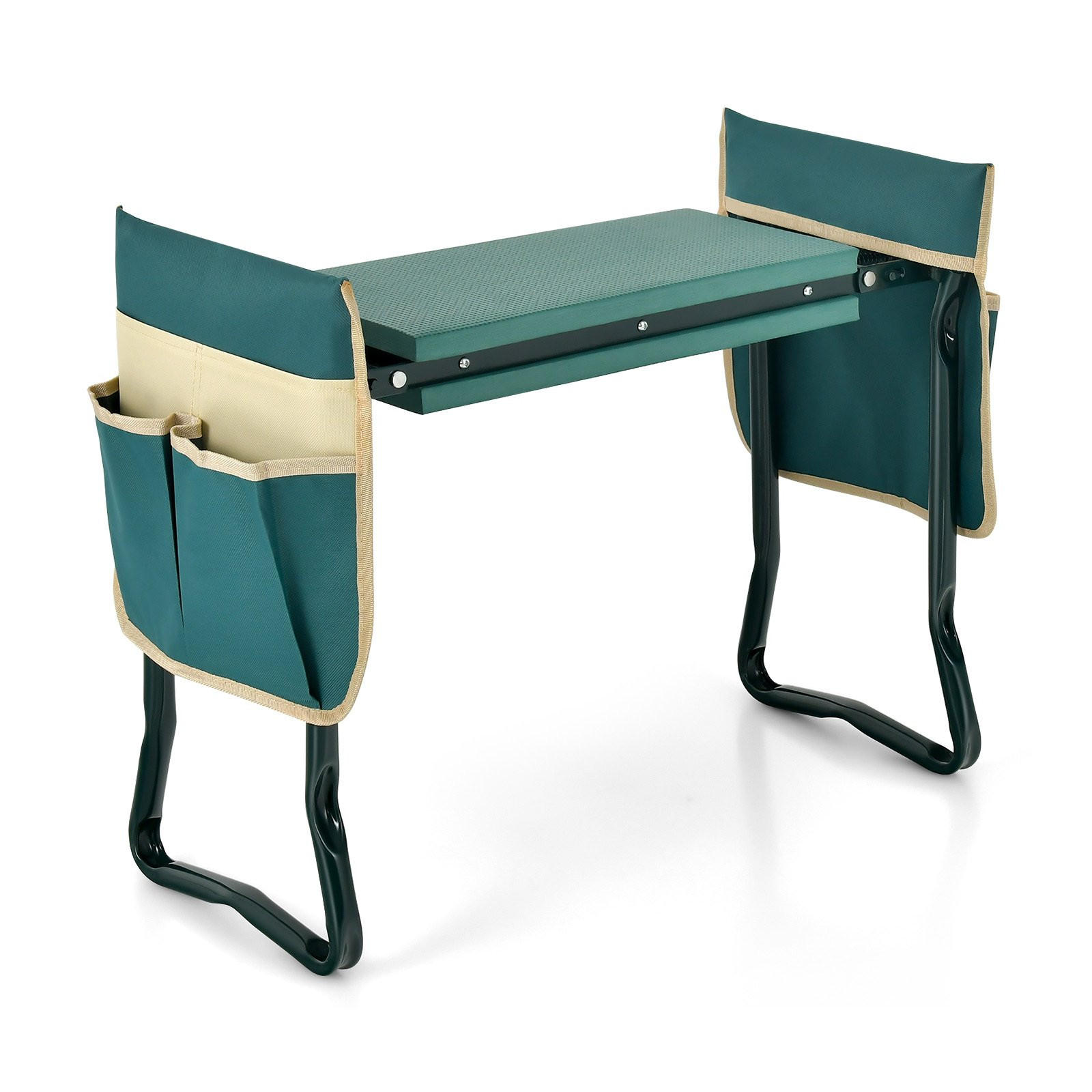 KNIEBANK Grün - Grün, Metall (27.5/50/58cm) - COSTWAY