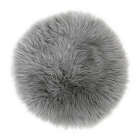 SITZAUFLAGE Lammfell Stuhlauflage Naturfell Rund 30/30 cm - Grau, Fell (30/30cm) - Provellus