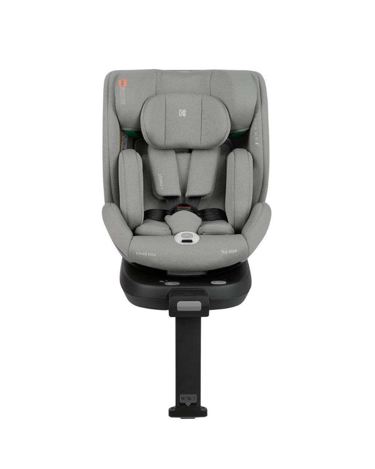 KINDERSITZ i-Twist i-Size hellgrau (40-150 cm) Gruppe 0+/1/2/3 Stützbein Isofix - Grau, Kunststoff (43/62/55cm) - Kikka boo