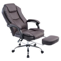 CHEFSESSEL Lederlook Braun - Chromfarben/Braun, Textil/Metall (67/114/64cm) - CLP