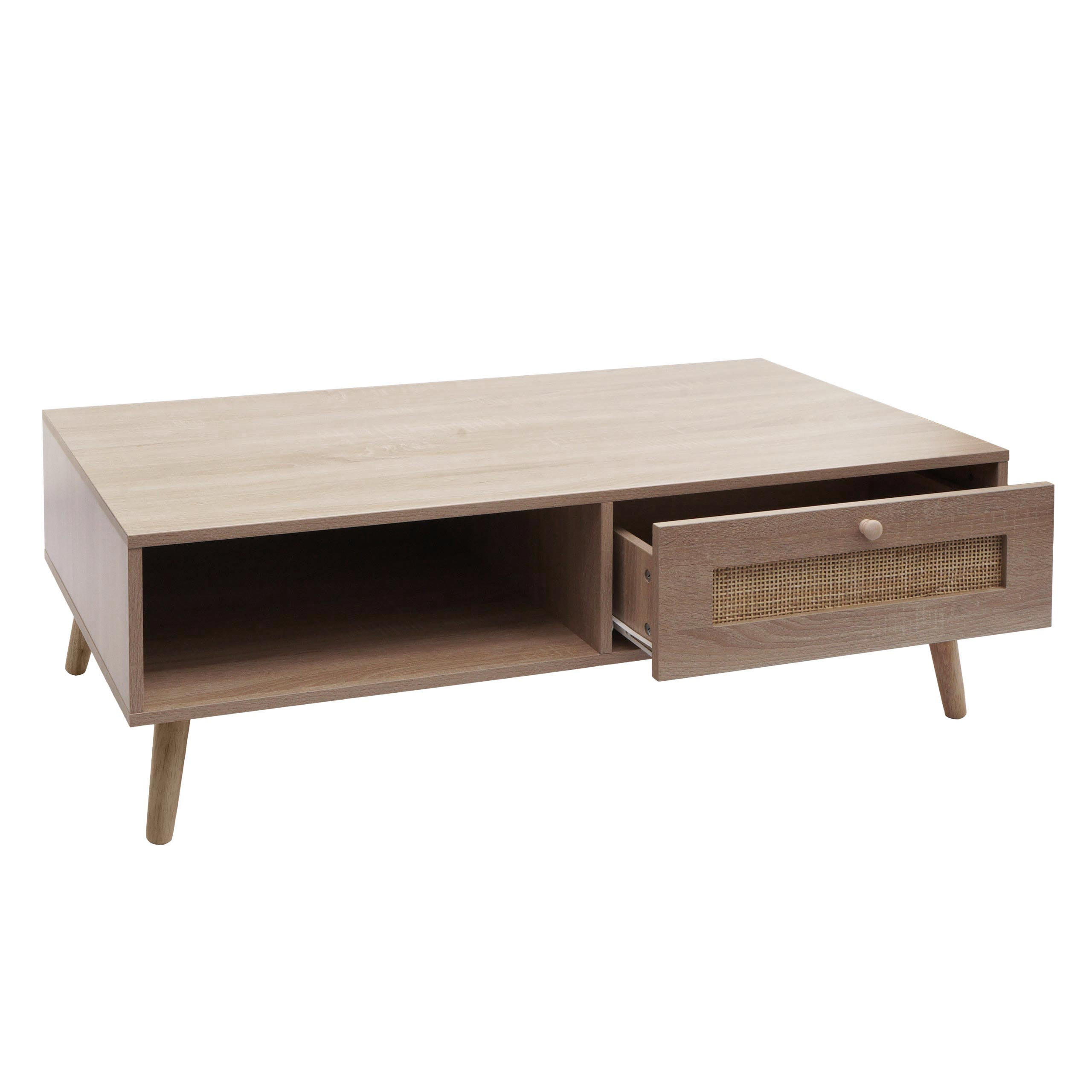 COUCHTISCH rechteckig Eiche Dekor - Eichefarben, Holz (59/110/37cm) - MCW