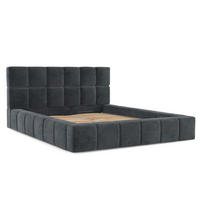 POLSTERBETT Paros mit Stauraum 200/200 cm Anthrazit im Terra NW Stoff - Anthrazit/Schwarz, Holz/Holzwerkstoff (200/200cm) - AltaBeds
