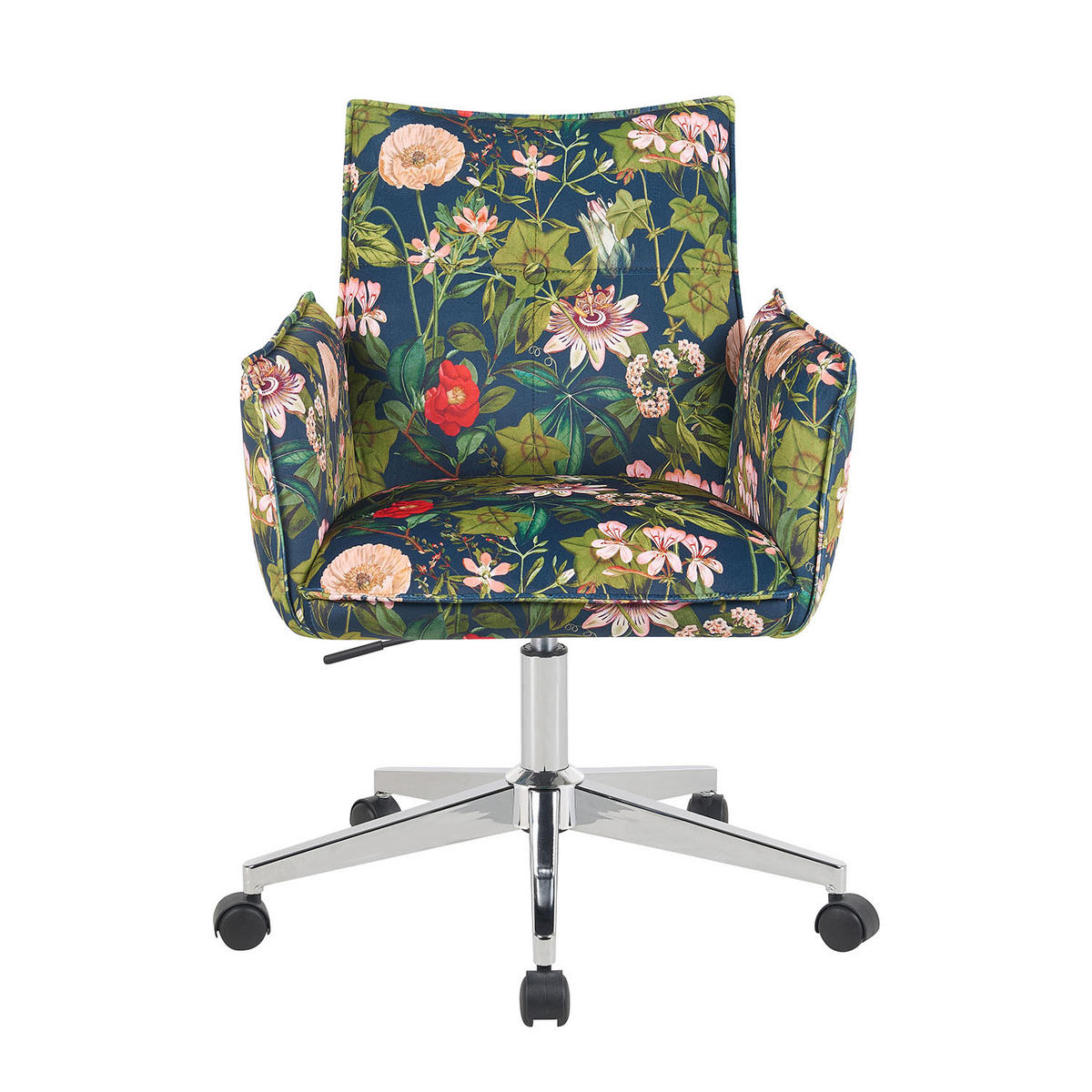 BÜROSTUHL Mika-Cleo - Chromfarben/Multicolor, Textil/Metall (60/85/63cm) - DUBI Möbel