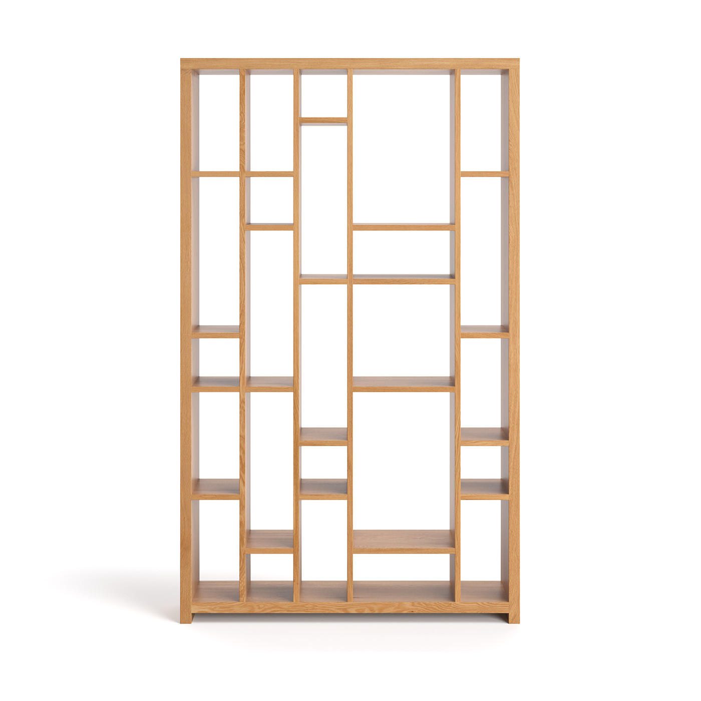 REGAL Nook aus massivem Eichenholz - Eichefarben/Naturfarben, Holz (126/210/40cm) - Danzz