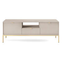 TV-LOWBOARD Vellore Greige / Gold 154 cm - Taupe/Goldfarben, Holzwerkstoff/Metall (154/56/39cm) - Selsey