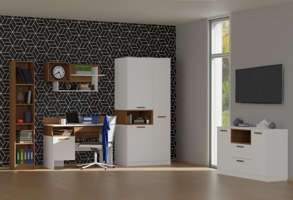 BÜCHERREGAL DEKOREGAL GRANT G7 RIVIERA EICHE 36/185/34 - Braun, Holzwerkstoff (36/34/185cm) - Marmex Möbel
