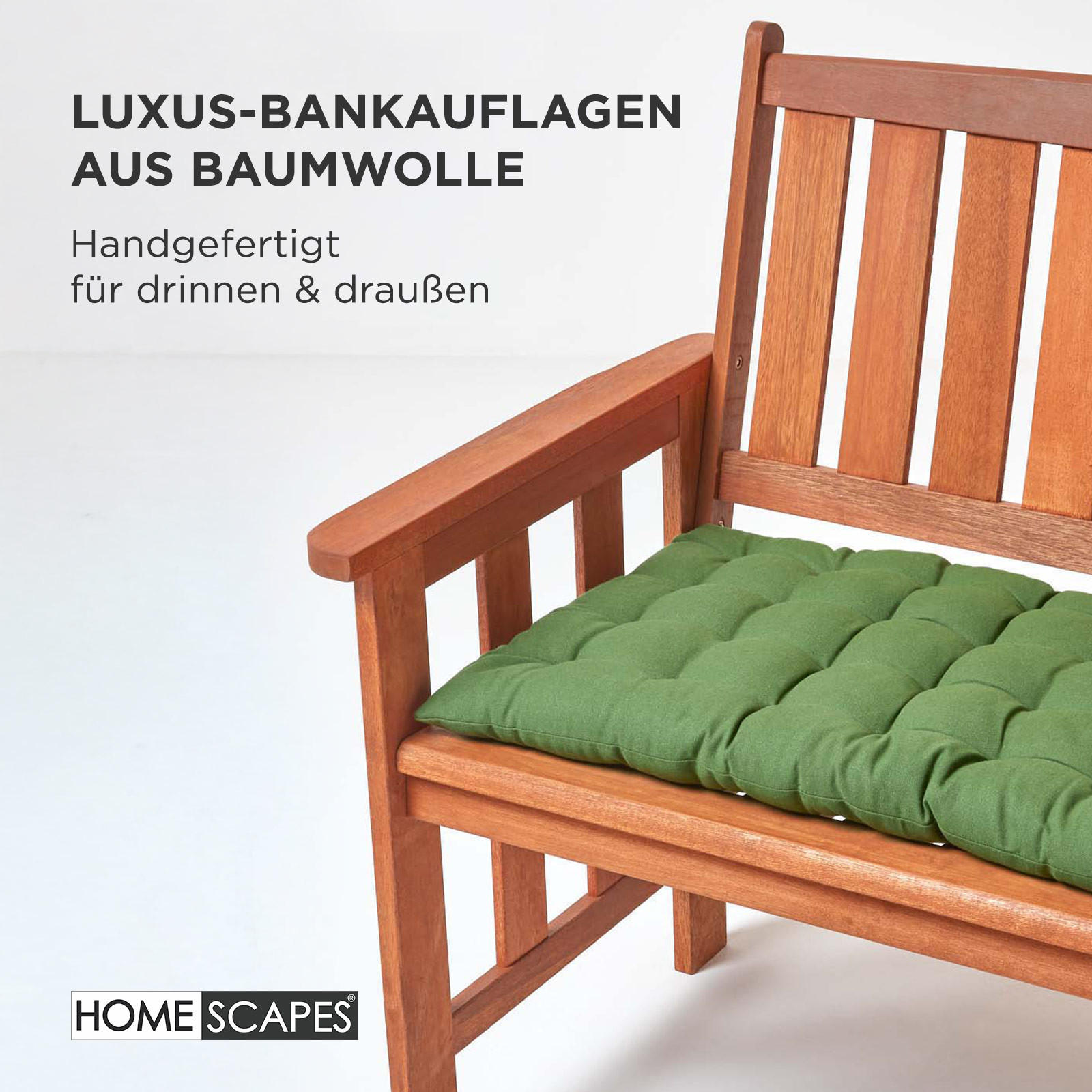 BANKAUFLAGE 3-Sitzer olivgrün 143/48/5 cm - Dunkelgrün, Textil (143/48/5cm) - Homescapes
