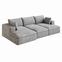 SOFA modular 260 cm Stoff Grau - Grau, Kunststoff (160/60/260.2cm) - Meubliv
