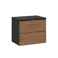 WASCHTISCHUNTERSCHRANK 60.2cm Elena Holz und Schwarz - Schwarz, Holzwerkstoff (60.2/52/46cm) - Petits-meubles