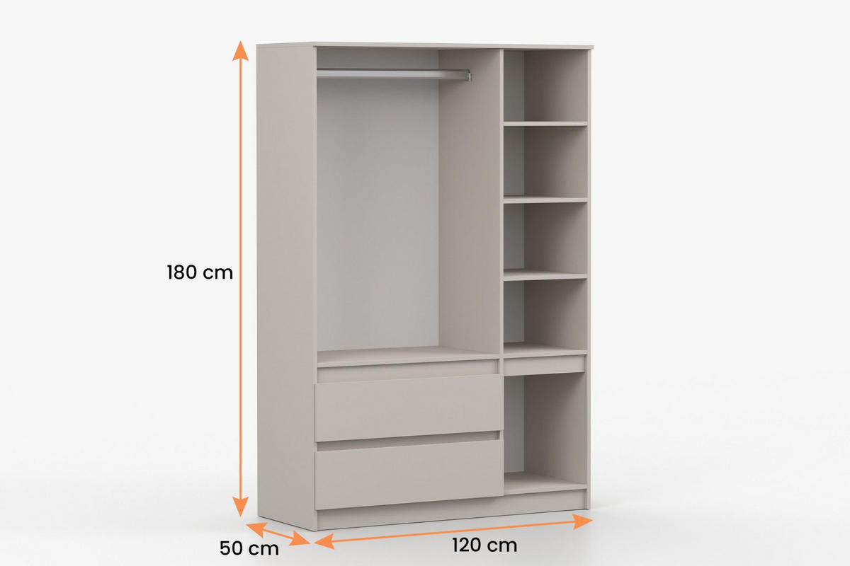 JUGENDZIMMER-SET SIMO B 3-teilig in Kaschmir - Kaschmir, Holzwerkstoff (320/180/50cm) - Deine Möbel 24