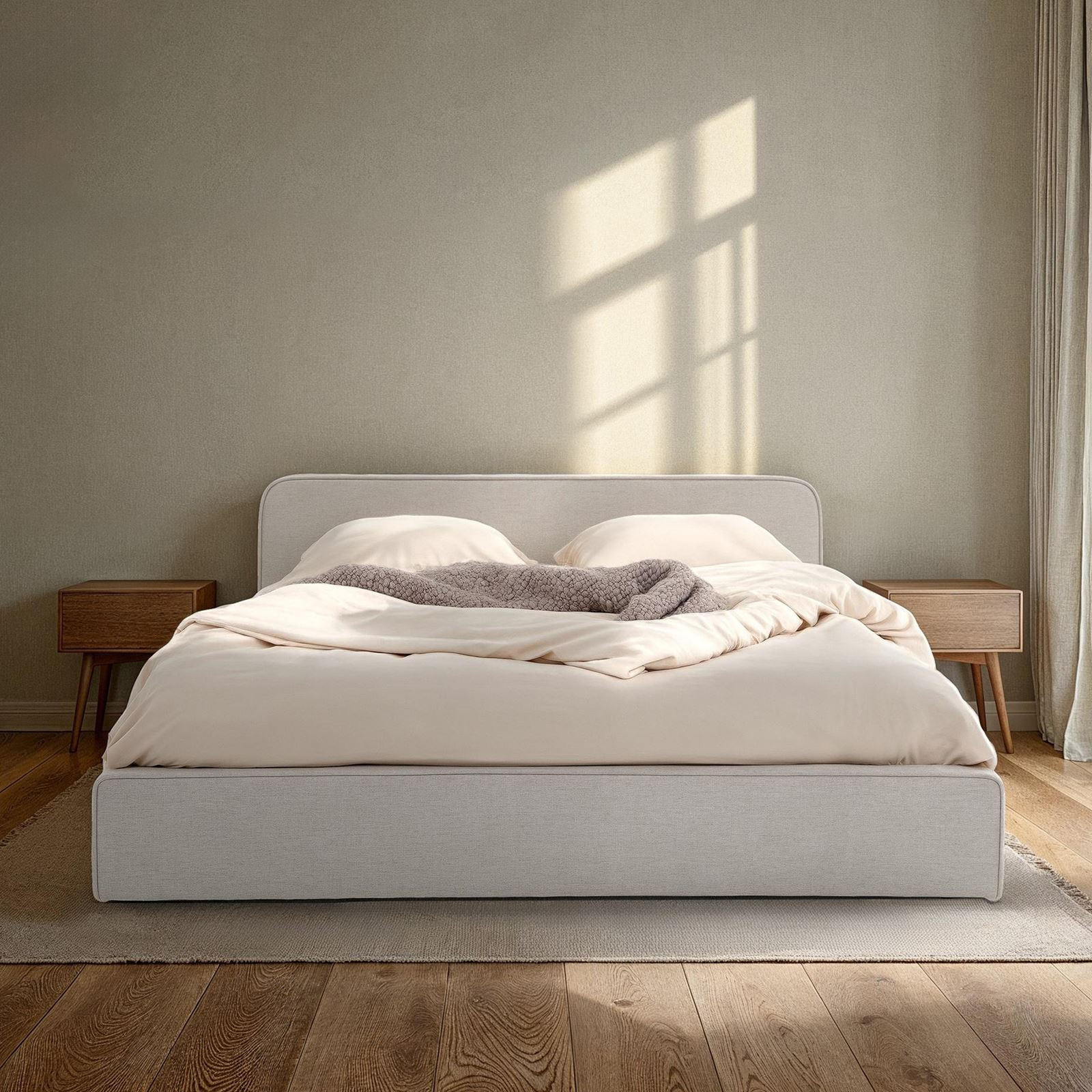 POLSTERBETT MARINI 140X200 CM - Hellgrau, Textil (140/200cm) - IDIMEX