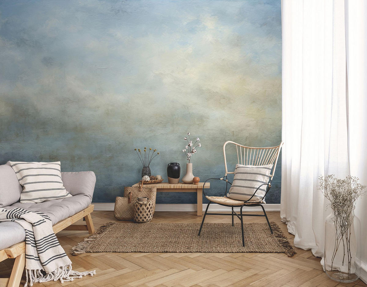 FOTOTAPETE Wolken 424 x 280 cm - Blau, Papier (424/280cm) - Sanders & Sanders