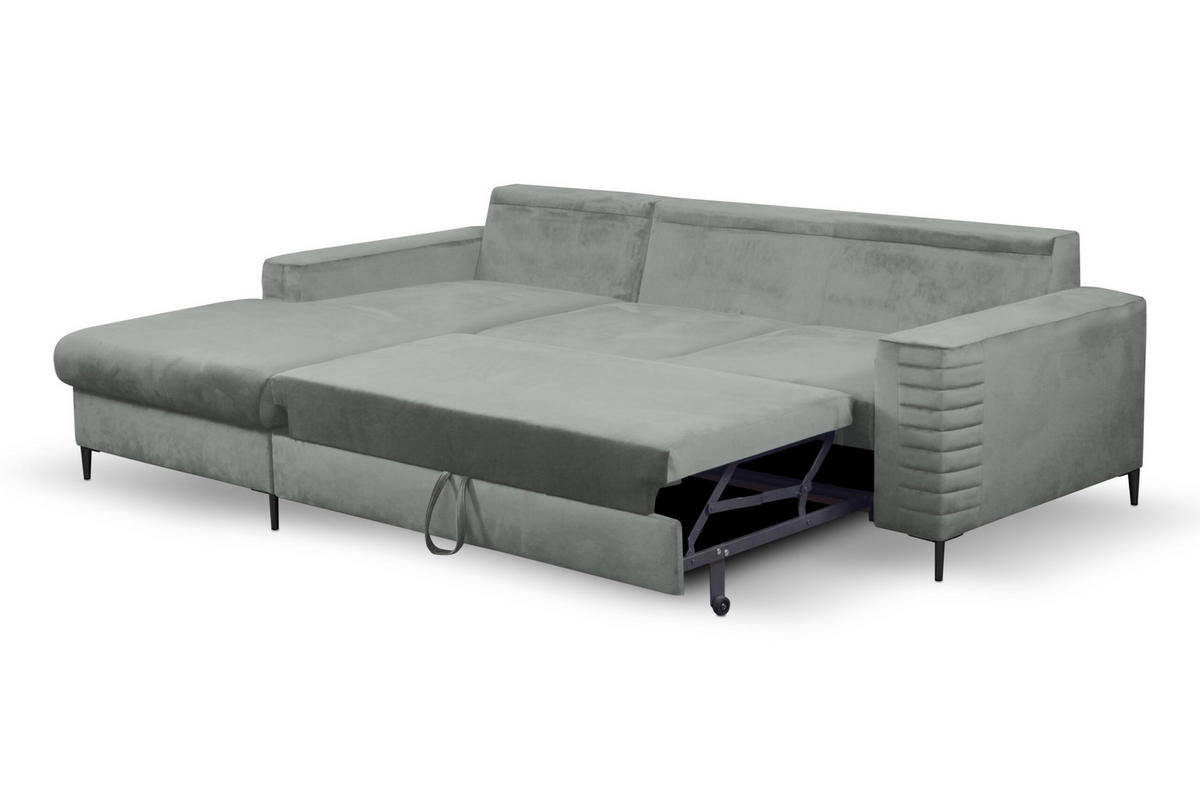 ECKSOFA NITRO L Grau (Velluto 16) - Grau, Holzwerkstoff (253/165cm) - Möblo