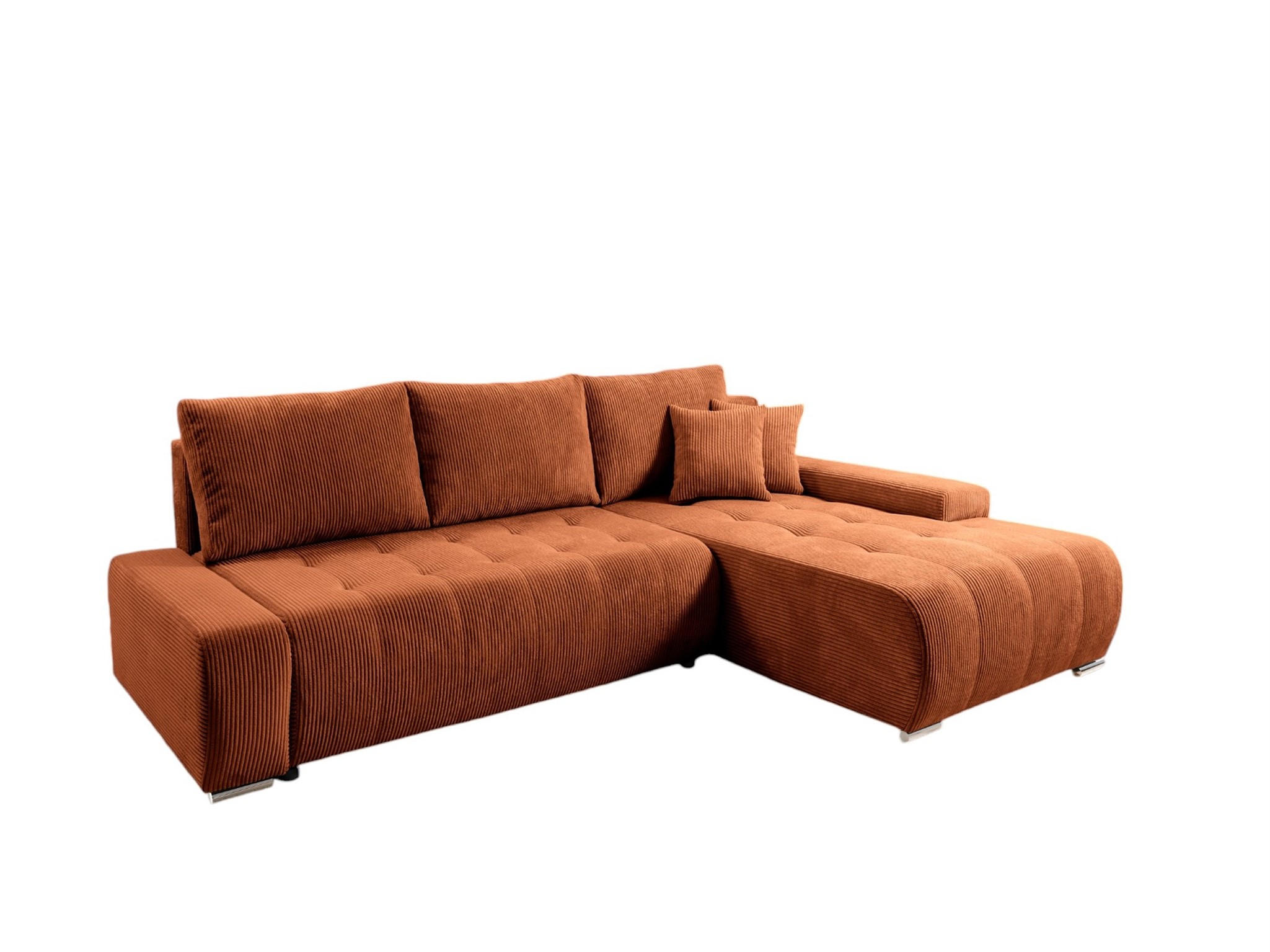 ECKSOFA Vogar In Poso - Rotbraun, Holzwerkstoff/Textil (265/185cm) - Fun Möbel