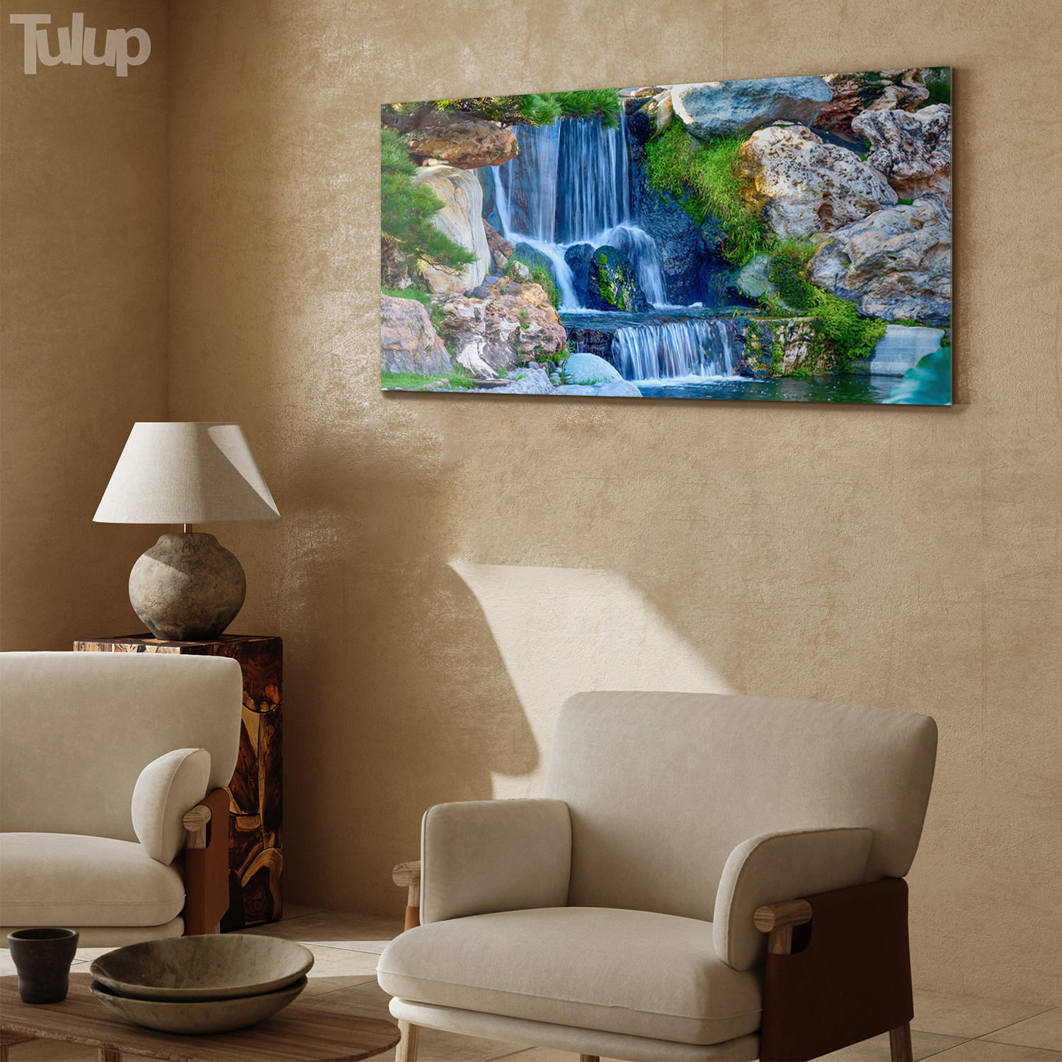 GLASBILD 120x60 cm Landschaftspanorama - Blau/Grün, Glas (120/60cm) - TULUP