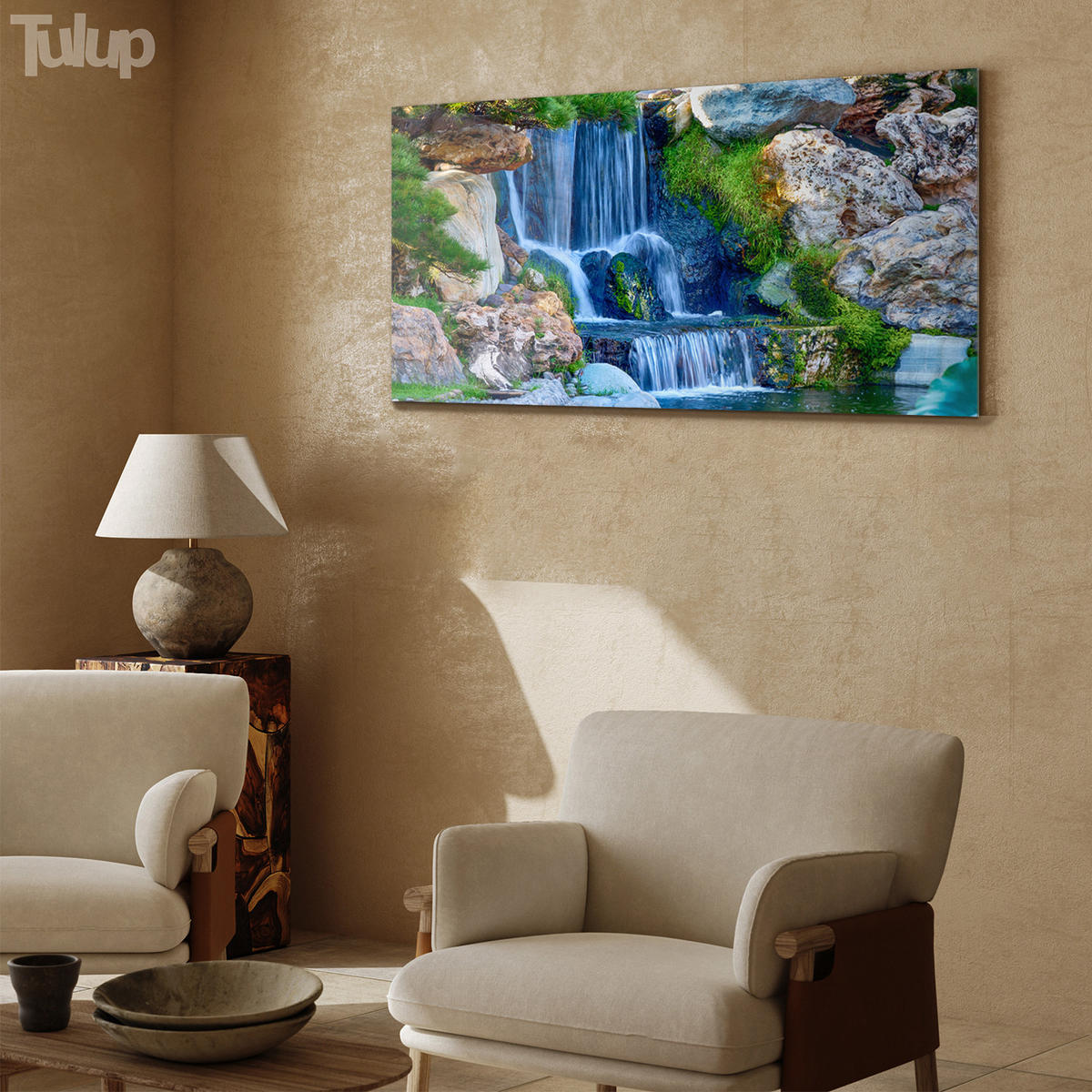GLASBILD 120x60 cm Landschaftspanorama - Blau/Grün, Glas (120/60cm) - TULUP