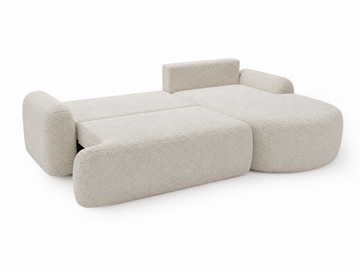 ECKSOFA Aurio weiß Rechts - Weiß, Holz/Textil (261/177cm) - Graingold