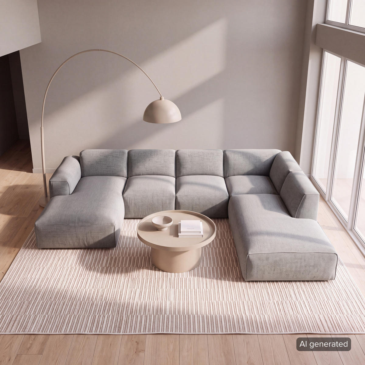 WOHNLANDSCHAFT mit Longchair - Schwarz/Grau, Kunststoff/Textil (325/71/235cm) - home24