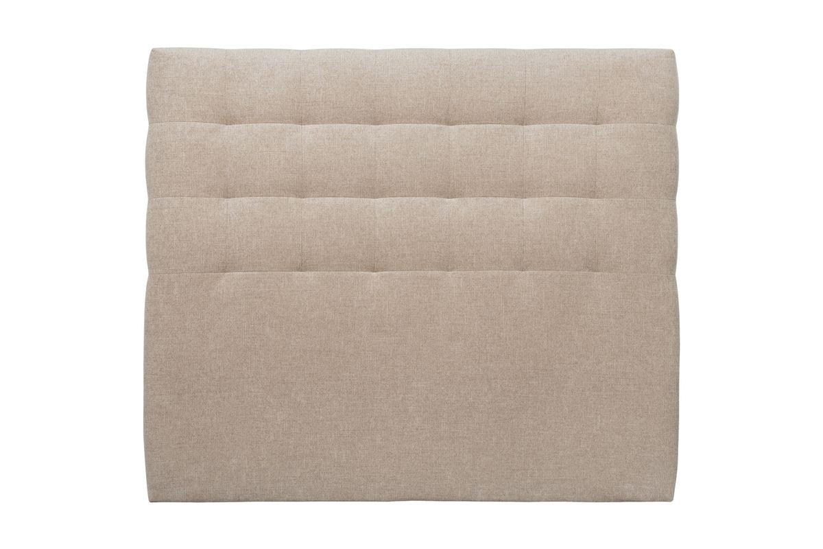 KOPFTEIL gepolstert - Gesteppt – Beigebrauner Stoff - 135 cm - Beige/Braun, Karton/Holz (135/120/10cm) - Sommeil de Plomb