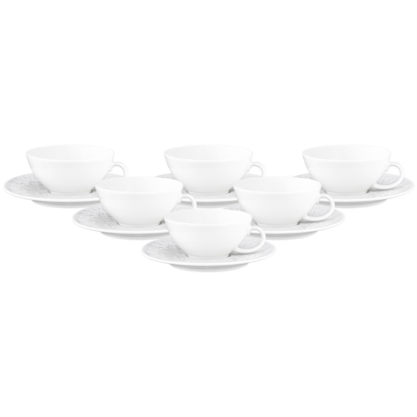 TEETASSEN MIT UNTERTASSEN Nori Home weiß 140 ml 6er Set - Weiß, Keramik (0.14L) - Seltmann Weiden