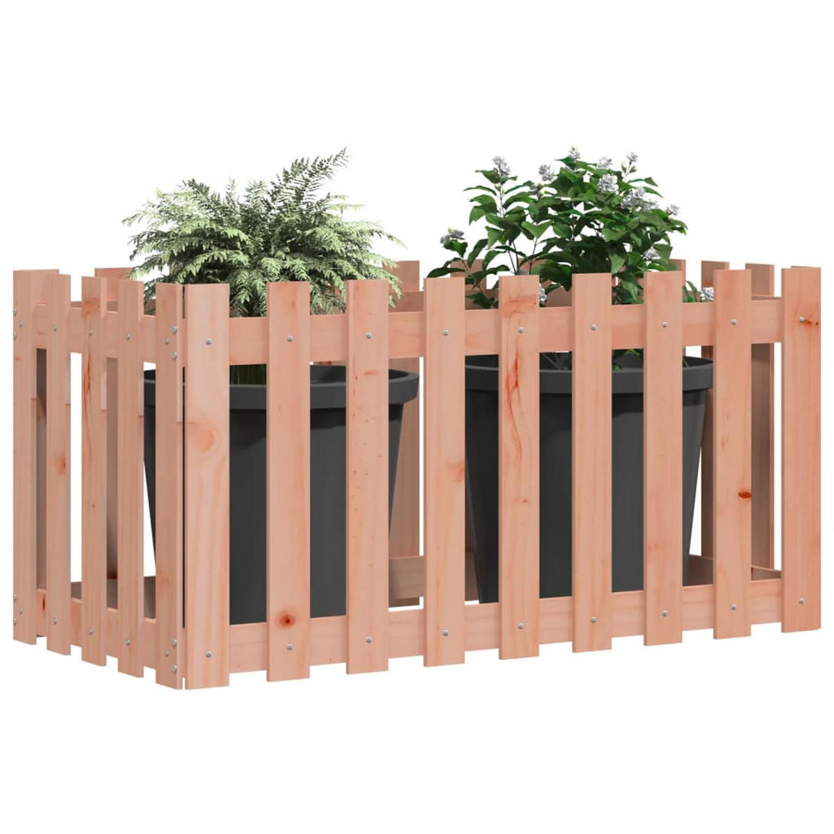 HOCHBEET Lattenzaun-Design 100x50x70 cm Massivholz Douglasie - Rotbraun, Holz (100/70/50cm) - furnicato