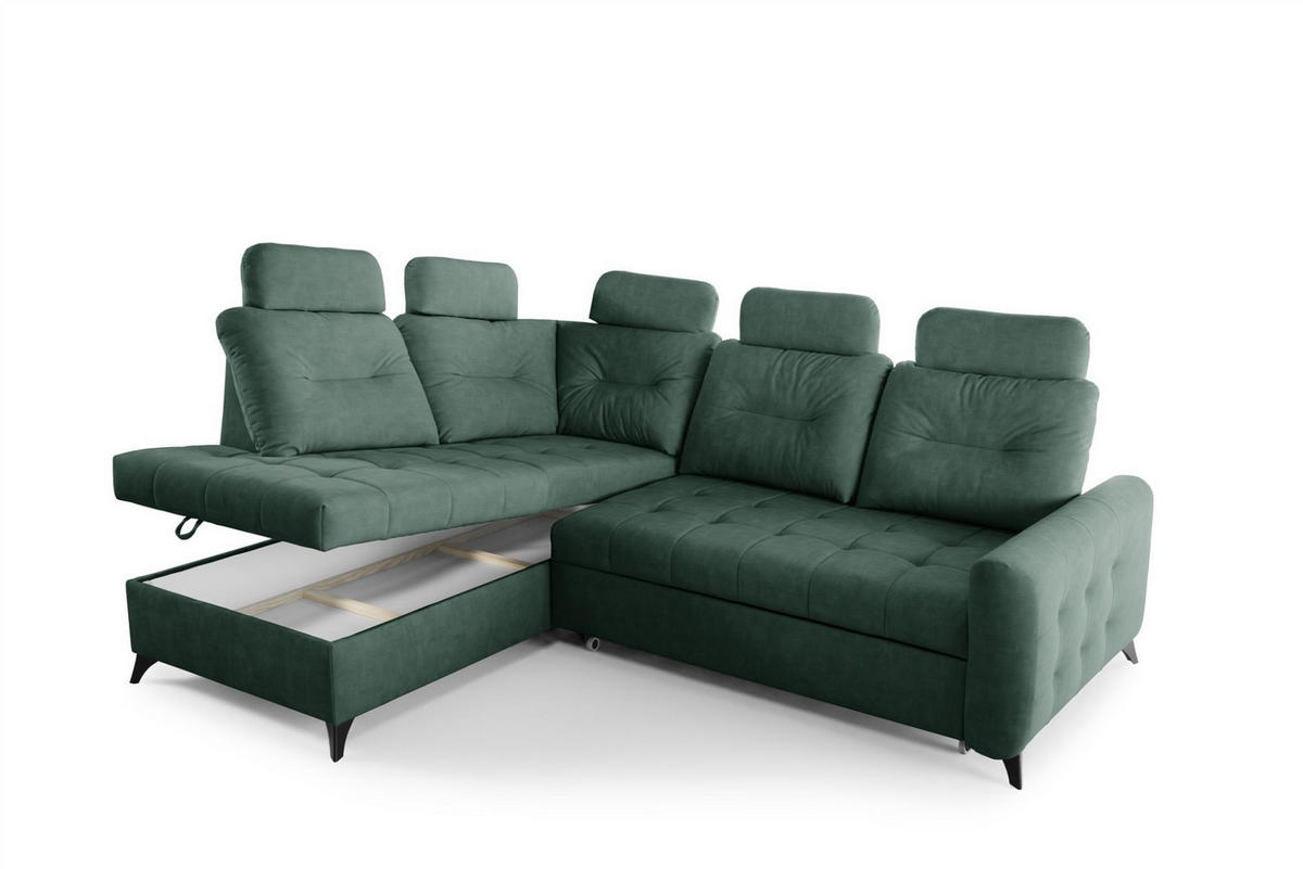 ECKSOFA Wendie - Grün, Holzwerkstoff/Textil (200/250cm) - Fun Möbel
