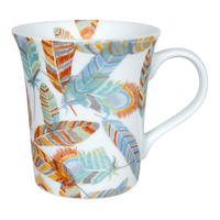 KAFFEEBECHER Shiny - Feathers - Naturfarben, Keramik (0.41L) - Könitz