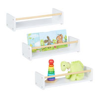 3XKINDERREGAL - Weiß, Holz/Holzwerkstoff (50/12/18cm) - Relaxdays