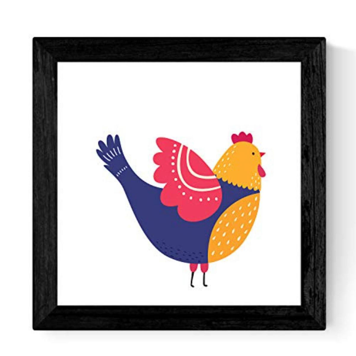 POSTER Set mit 4 Hühnern in Nordic Scandinavian Stil 20x20cm Rahmenlos - Klar, Papier (20/3cm) - Nacnic