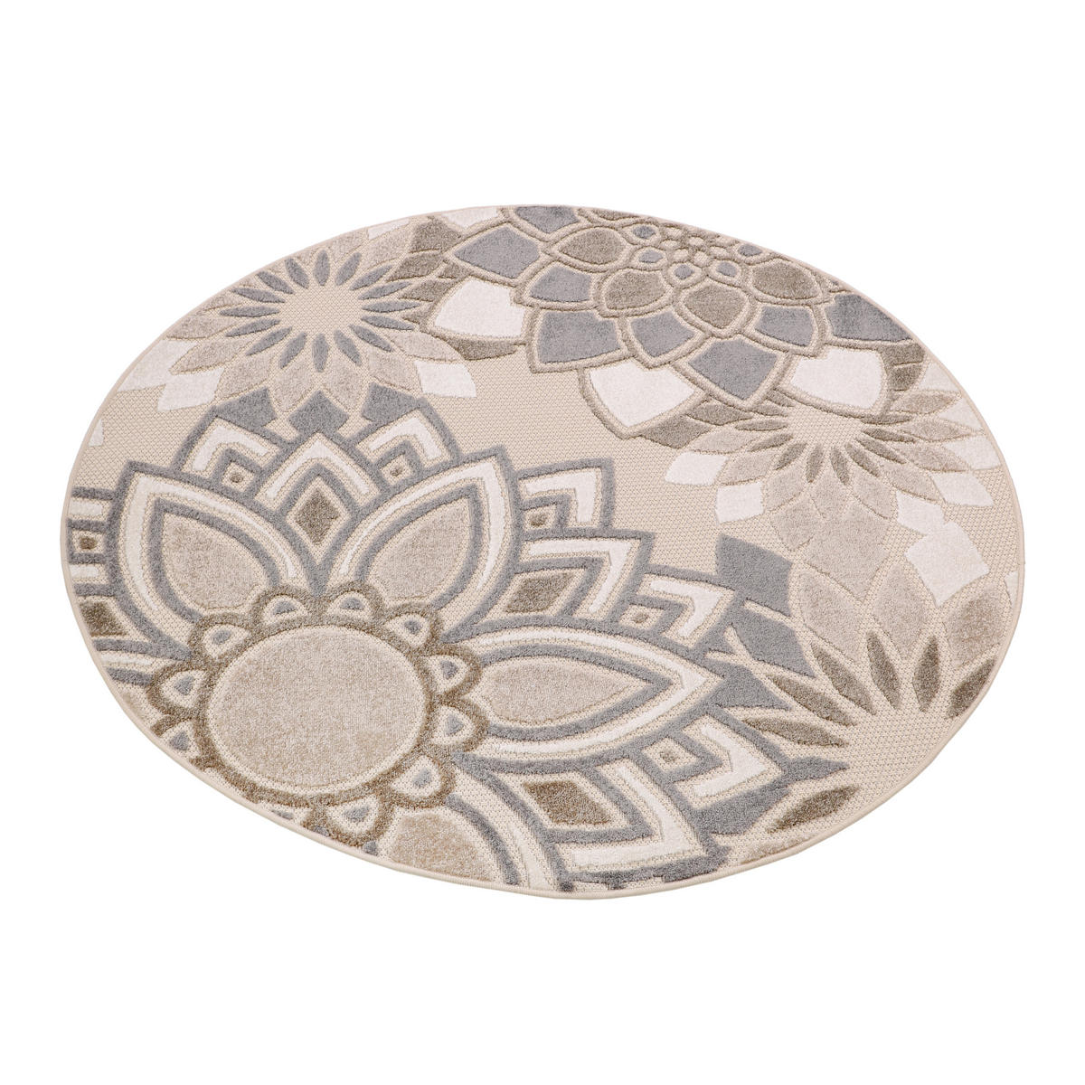 TEPPICH PATIO rund Creme 100/100 cm - Creme, Textil (100/100cm) - Tapiso