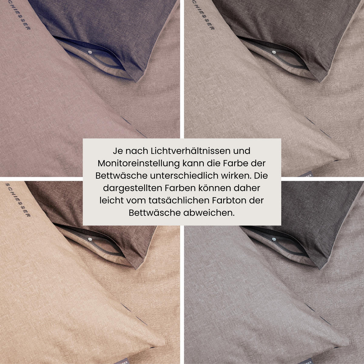 BETTWÄSCHESET Doubleface - Renforcé - 2-teilig - 155 x 220 cm - Taupe-Dunkelgrau - Dunkelgrau, Textil (155/220cm) - SCHIESSER
