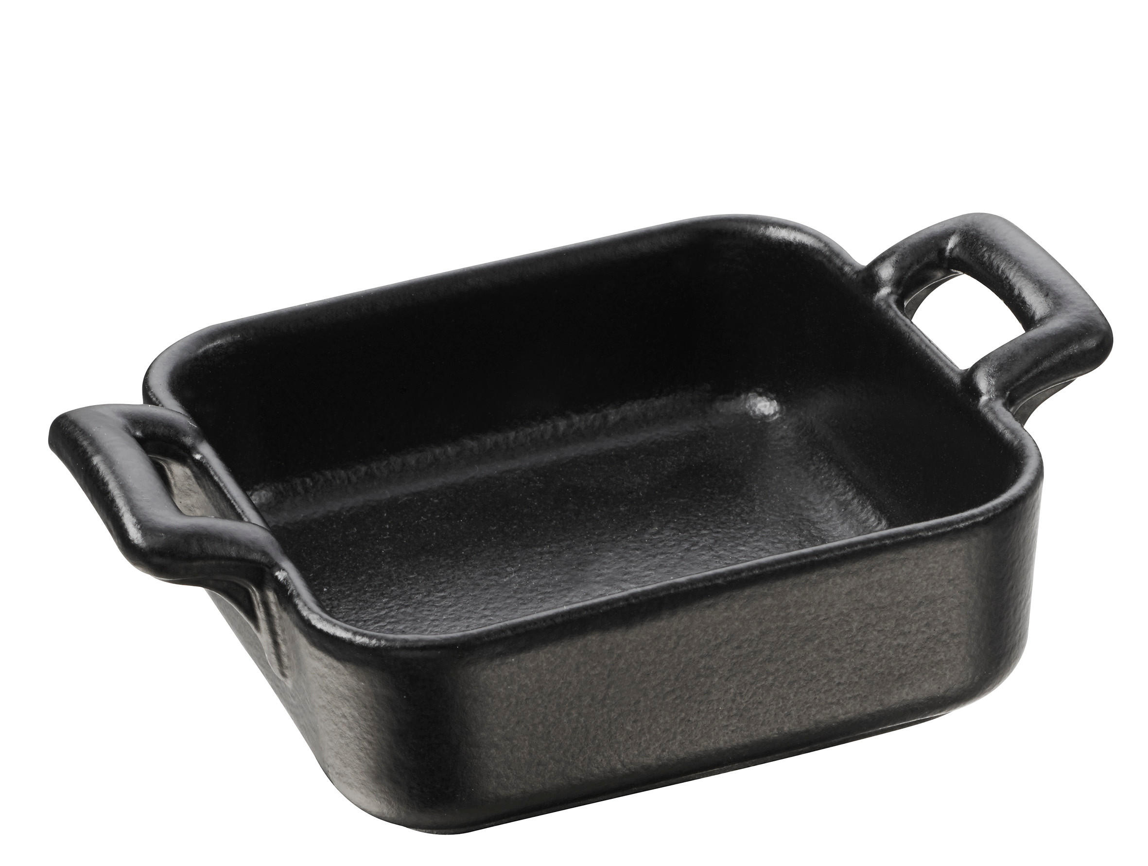 SCHÄLCHEN 5 cl QUADRATISCH Gusseisenoptik - Schwarz, Keramik (7/7/3.5cm) - Revol Porcelaine France