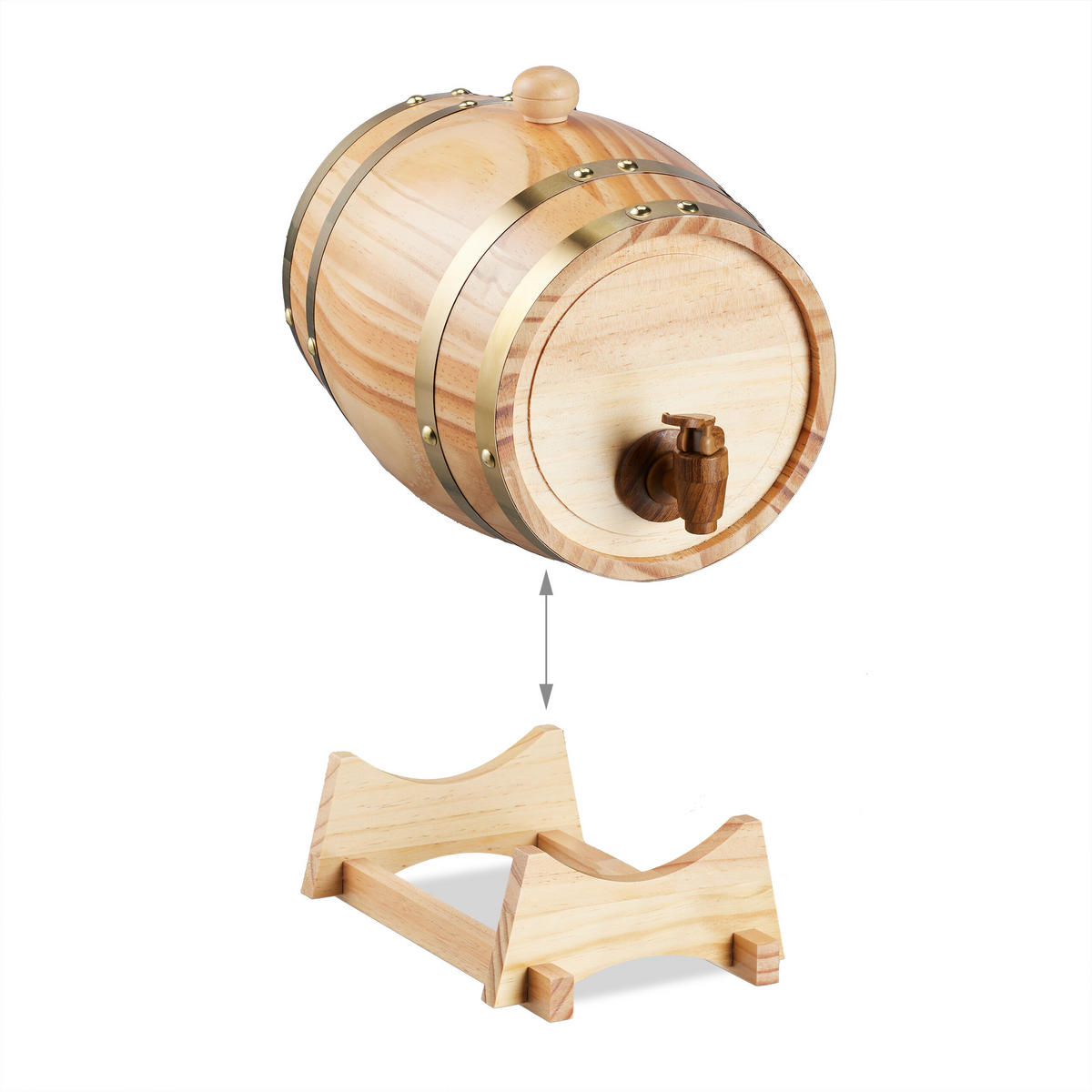 SUD pálenky - svetlohnedá, kov/drevo (18.5/25/27cm) - Relaxdays