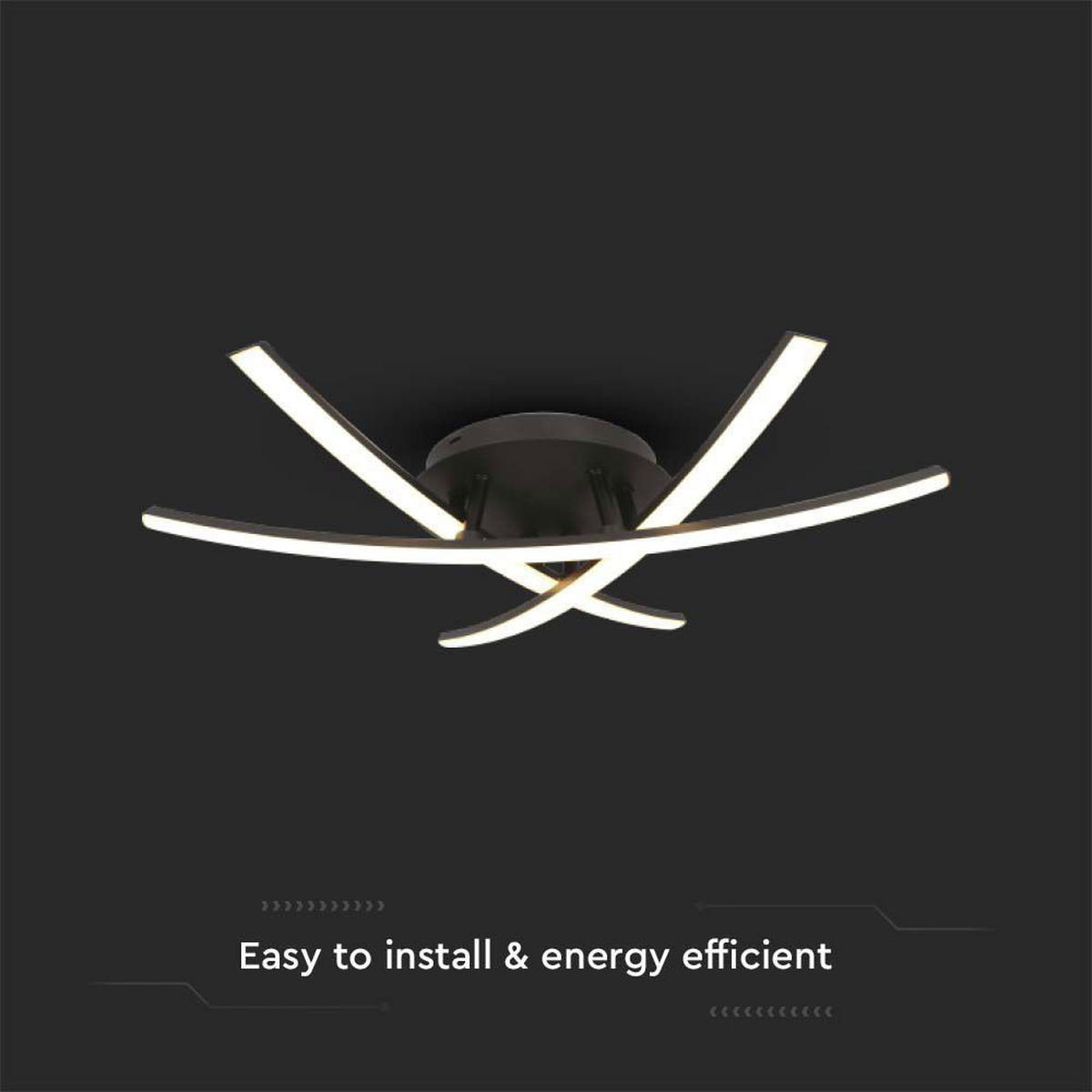 LED DECKENLEUCHTE Metall Schwarz - Schwarz, Metall (41/46/12.5cm)